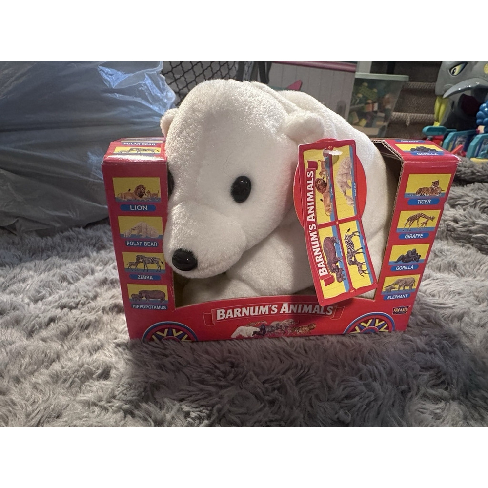 Vintage Barnum's Animals Plush Polar Bear Toy